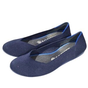 Rothy’s The Flat Slip On Shoes Maritime Navy Blue Woman's Size 9 Round Toe